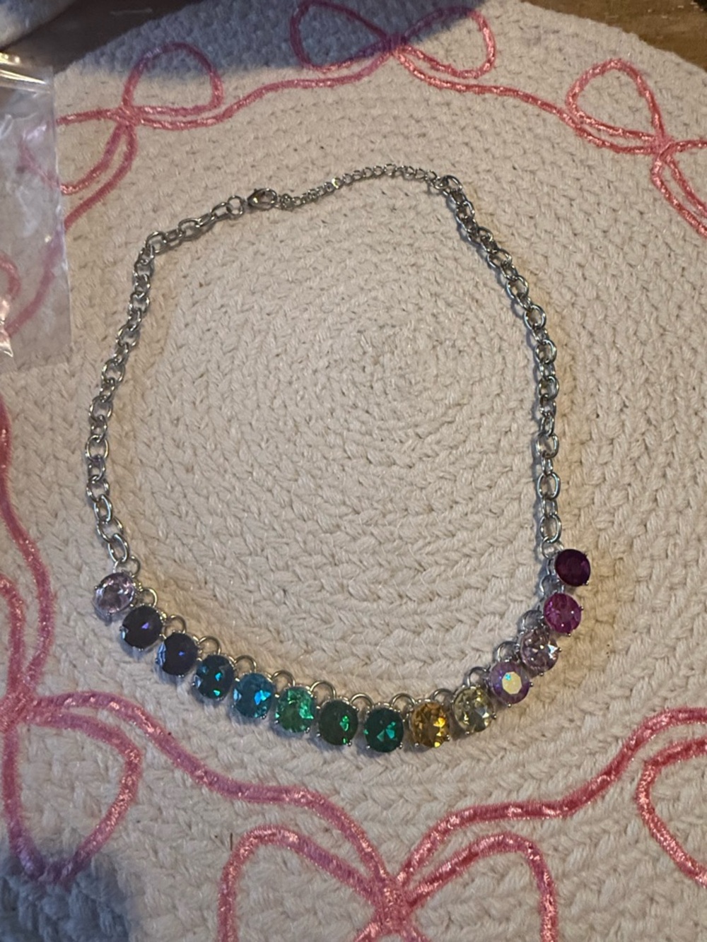 Multicolor Crystal Chain Necklace - Women Jewelry
